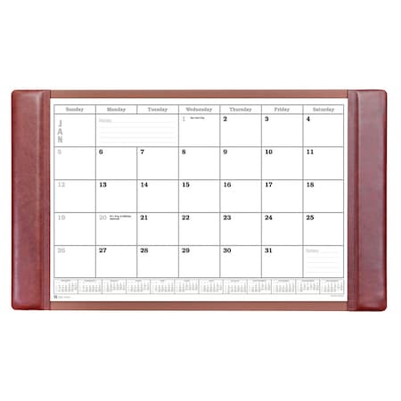 Dacasso Mocha Leather Desk Pad w/ 2022 Calendar Insert, 34 x 20 PR-3050